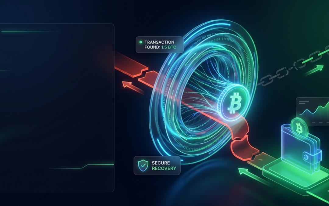 MetaMask phishing recovery showing fake MetaMask popup, stolen funds trace, and recovered assets