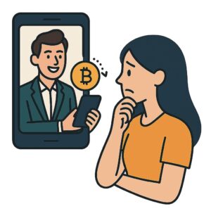 Recover crypto from dating app scam showing a dating app profile, romantic messages, a crypto transaction, and blockchain tracing